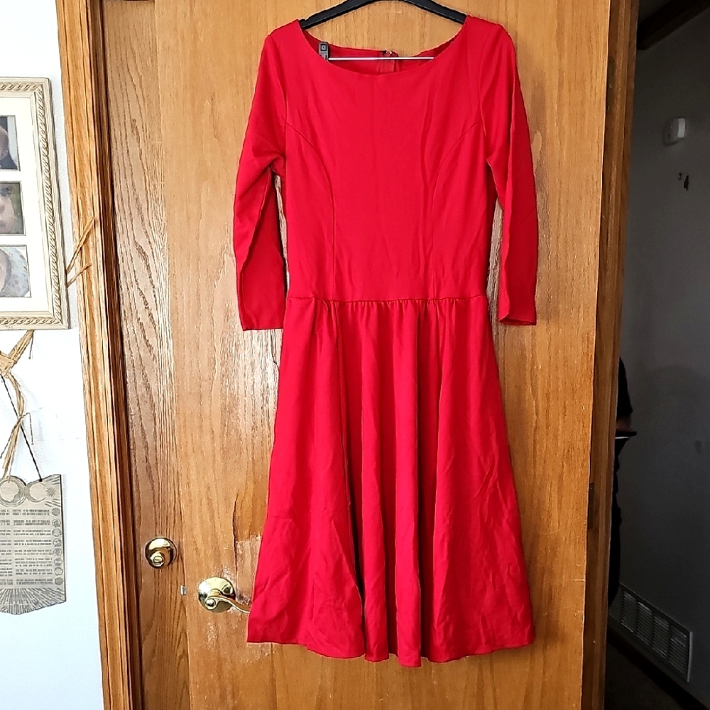 Laura Byrnes Pinup Girl Clothing Elegant Red Women's Dress L